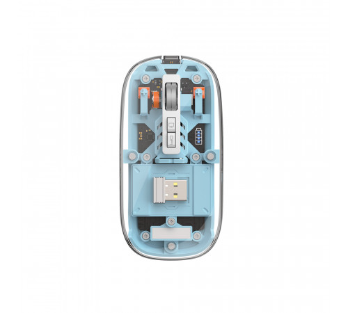 Маніпулятор миша бездротова WIWU Crystal Magnetic Wirless Mouse WM105 (Dual-bluetooth +2.4G three-mode) blue (6976195091090)