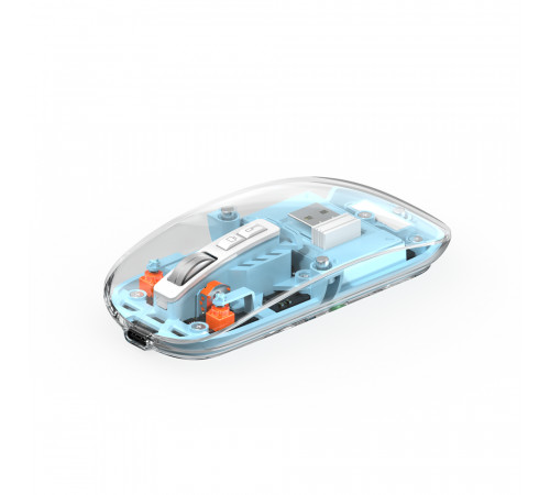 Маніпулятор миша бездротова WIWU Crystal Magnetic Wirless Mouse WM105 (Dual-bluetooth +2.4G three-mode) blue (6976195091090)