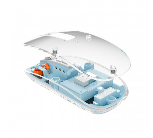Маніпулятор миша бездротова WIWU Crystal Magnetic Wirless Mouse WM105 (Dual-bluetooth +2.4G three-mode) blue (6976195091090)