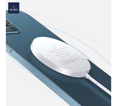Бездротовий зарядний пристрій WIWU Wi-W009 Magnetic Wirless White (6976195091595)