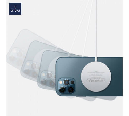Бездротовий зарядний пристрій WIWU Wi-W009 Magnetic Wirless White (6976195091595)