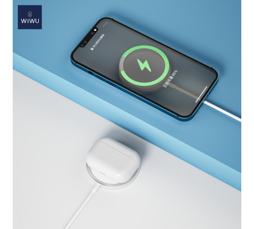 Бездротовий зарядний пристрій WIWU Wi-W009 Magnetic Wirless White (6976195091595)