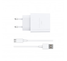 Мережевий зарядний пристрій з кабелем WIWU 2.4A Essen GaN Fast Charger Combo with A-M cable Wi-G023 A-M EU White (6977703655964)