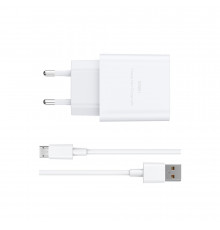 Мережевий зарядний пристрій з кабелем WIWU 2.4A Essen GaN Fast Charger Combo with A-M cable Wi-G023 A-M EU White (6977703655964)