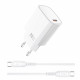 Мережевий зарядний пристрій з кабелем WIWU 20W Essen GaN Fast Charger+ Cable Combo Wi-G007 C-C EU White (6977703653878)