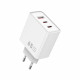 Мережевий зарядний пристрій WIWU 65W Essen GaN Fast Charger 1A+2C Wi-G005 EU White (6977703653755)