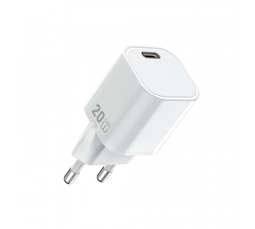 Мережевий зарядний пристрій WIWU 20W Cube GaN Fast Charger 1C Wi-G014 EU White (6977703654486)