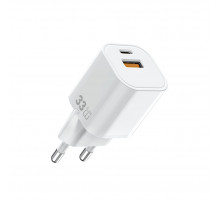 Мережевий зарядний пристрій WIWU 33W Cube GaN Fast Charger A+C Wi-G017 EU White (6977703655025)
