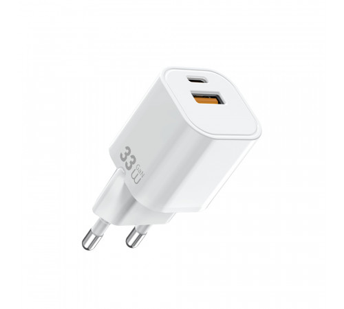 Мережевий зарядний пристрій WIWU 33W Cube GaN Fast Charger A+C Wi-G017 EU White (6977703655025)