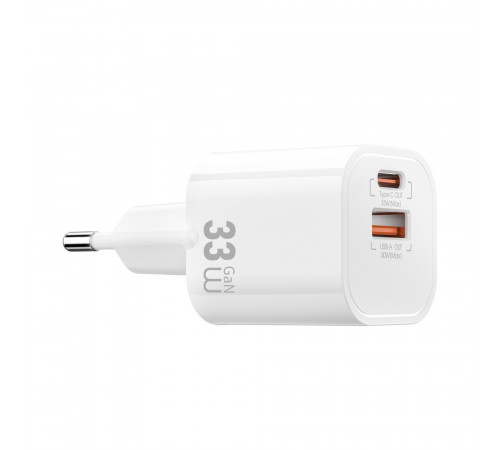 Мережевий зарядний пристрій WIWU 33W Cube GaN Fast Charger A+C Wi-G017 EU White (6977703655025)