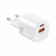Мережевий зарядний пристрій WIWU 33W Cube GaN Fast Charger A+C Wi-G017 EU White (6977703655025)