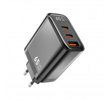 Мережевий зарядний пристрій WIWU 65W Firefly GaN Fast Charger 2C+1A Wi-G012 EU Grey (6977703654134)