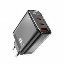 Мережевий зарядний пристрій WIWU 65W Firefly GaN Fast Charger 2C+1A Wi-G012 EU Grey (6977703654134)