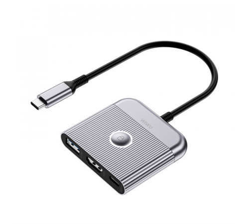 USB-Hub WIWU Traveling 3in1 USB C hub Wi-HB002 Gray (6976975616437)