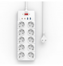 Сетевой удлинитель WIWU 14 in 1 20W GaN Power Strip 2C+2A+10AC Wi-S008 EU (2 m) White (6977703656268)