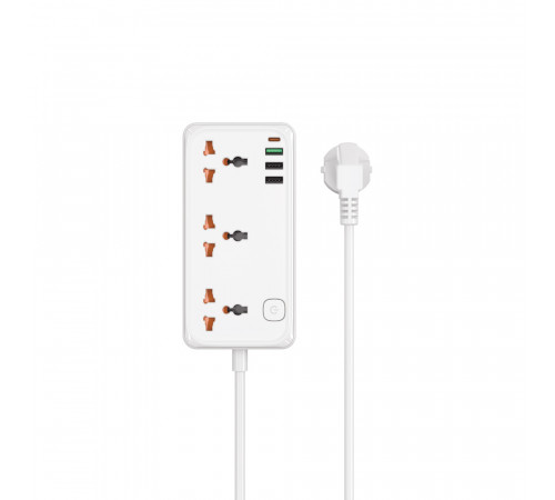 Мережевий подовжувач WIWU 30W Cube Multiple Function GaN Power Strip 1C3A+3 sockets Wi-S005 EU White (6977703654196)