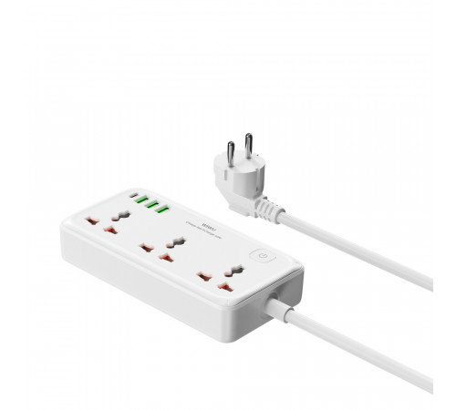 Мережевий подовжувач WIWU 30W Cube Multiple Function GaN Power Strip 1C3A+3 sockets Wi-S005 EU White (6977703654196)