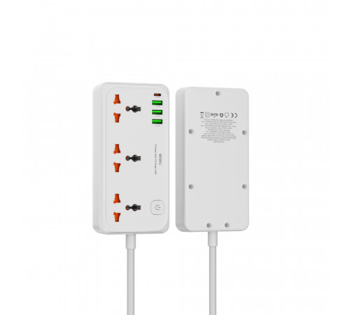 Мережевий подовжувач WIWU 30W Cube Multiple Function GaN Power Strip 1C3A+3 sockets Wi-S005 EU White (6977703654196)