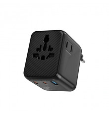 Сетевой фильтр WIWU 25W Warrior GaN Universal Adapter 2C1A Wi-UA011 Black (6977703656626)