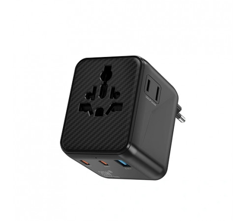 Мережевий фільтр WIWU 25W Warrior GaN Universal Adapter 2C1A Wi-UA011 Black (6977703656626)