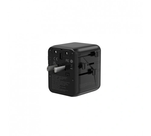 Мережевий фільтр WIWU 25W Warrior GaN Universal Adapter 2C1A Wi-UA011 Black (6977703656626)