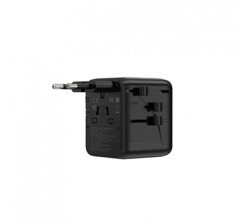 Мережевий фільтр WIWU 25W Warrior GaN Universal Adapter 2C1A Wi-UA011 Black (6977703656626)