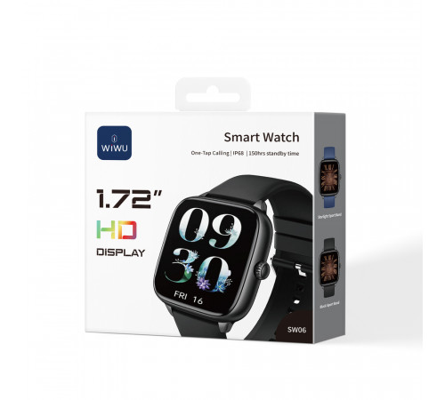 Смарт-годинник WIWU Smart Watch SW06 Black (6977703656701)