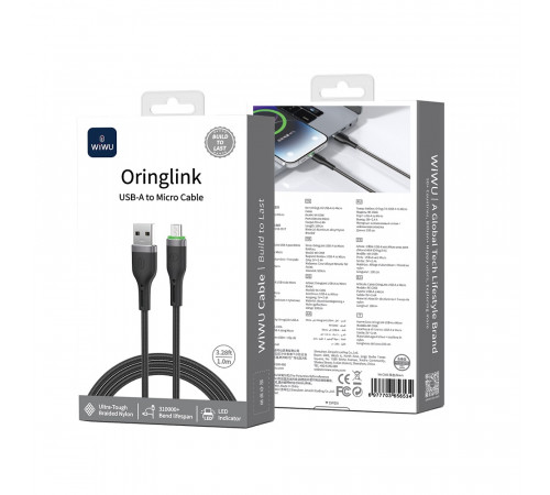 Кабель WIWU 12W OringLink Series Nylon Braided Cable
Wi-C066 A-M 1M (6977703656534)