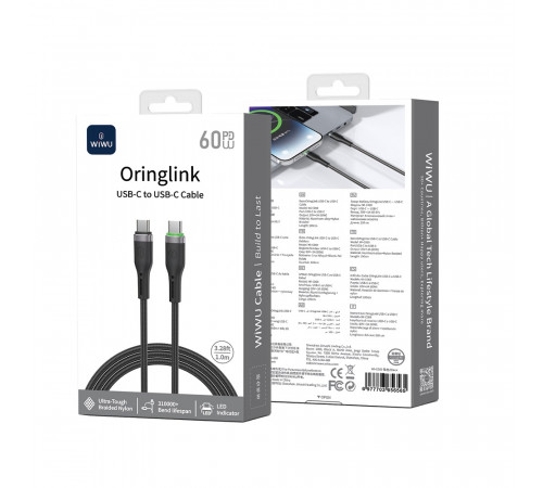 Кабель WIWU 60W OringLink Series Nylon Braided Cable
Wi-C069 C-C 1M (6977703656565)
