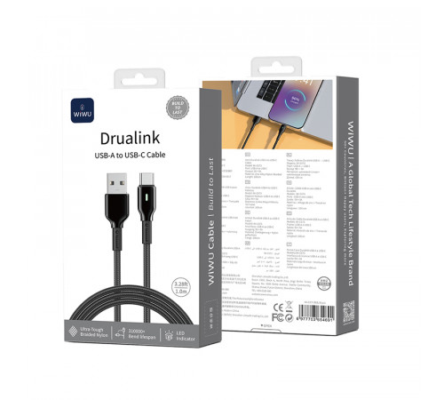 Кабель WIWU 27W Duralink Series Nylon Braided Cable Wi-C073 A-C 1M (6977703654691)