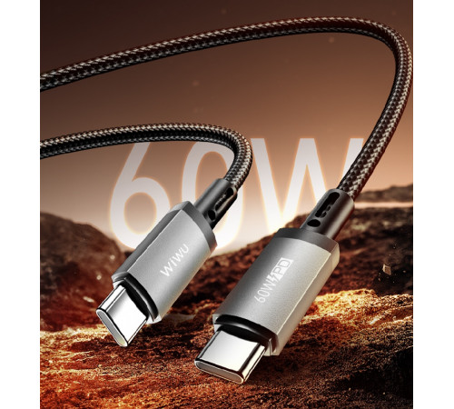 Кабель WIWU 60W Titanlink Series Charging Cable 
1M Wi-C057 C-C (6977703654264)