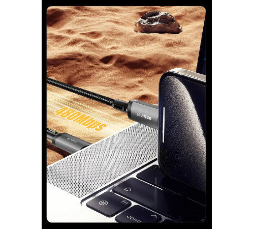 Кабель WIWU 60W Titanlink Series Charging Cable 
1M Wi-C057 C-C (6977703654264)