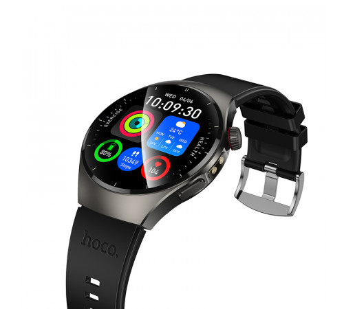 Смарт-годинник HOCO Y40 38mm. 315 mAh. IP67  Smart watch(call version) Black (6942007672078)