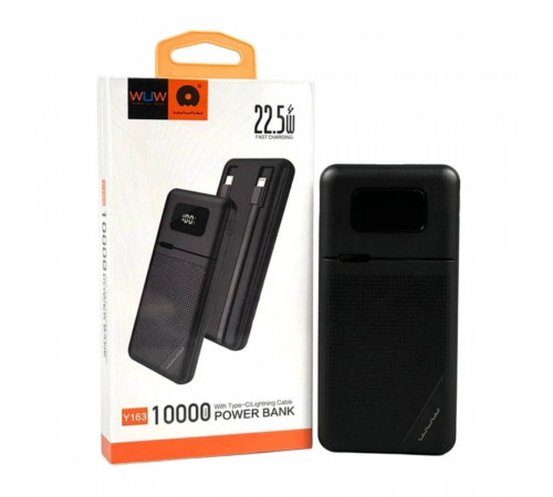 Зовнішній акумулятор WUW-Y163 (PD 22.5W quick charger ) 10 000 mAh black (WUW-Y163)