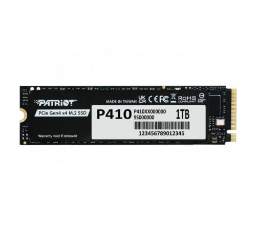 Накопичувач SSD M.2 Patriot P410 1TB NVMe 2280 PCIe Gen4 x4 5000/4500 TLC (P410P1TBM28H)