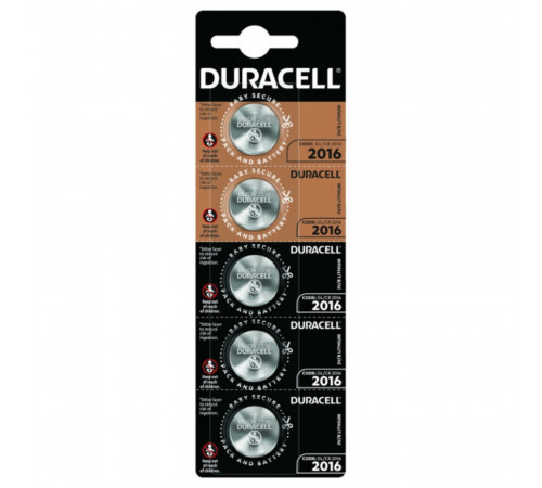 Батарейка Duracell CR2016 (5шт) (5000394132108)