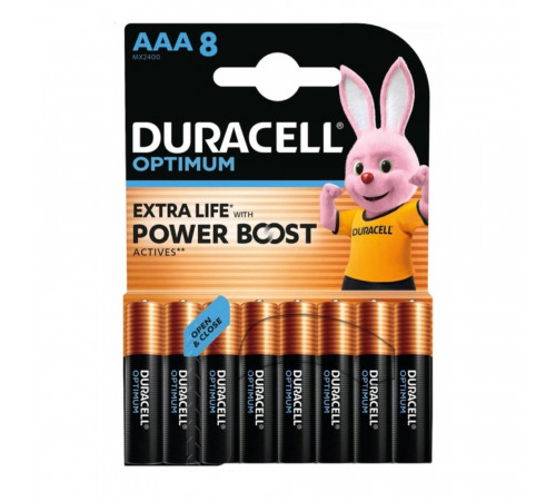 Батарейка Duracell LR3/AAA OPTIMUM (8шт) (5000394158962)