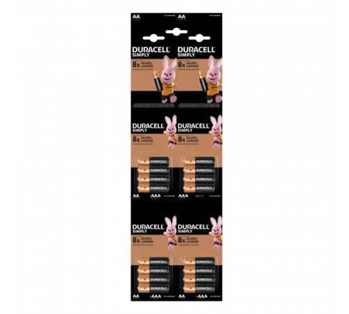 Батарейка Duracell Simply LR3/AAA (16шт) (5000394129931)