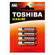 Батарейка Toshiba LR3 Red Alkaline (4шт) (4904530594922)