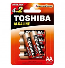 Батарейка Toshiba LR6 Red Alkaline (6шт) (4904530101816)