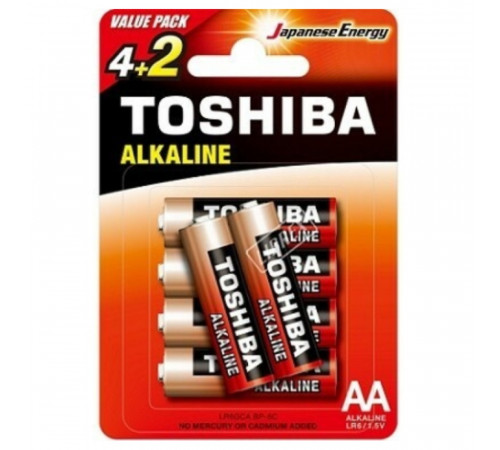Батарейка Toshiba LR6 Red Alkaline (6шт) (4904530101816)