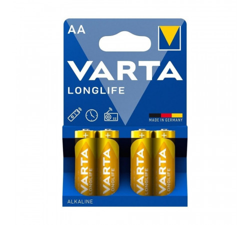 Батарейка Varta LR6/AA Longlife Alkaline (4шт) (4008496525157)
