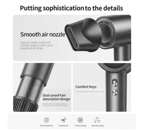 Фен Xiaomi OOCCX High Speed Hair Dryer （EU Plug）Pink (M01P)