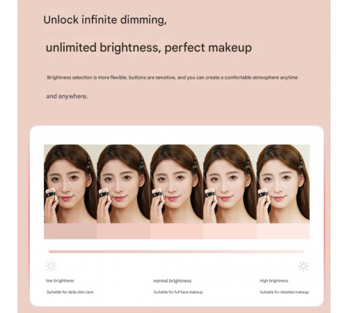 Дзеркало для макіяжу Xiaomi DOCO 11 " Daylight Portable Flat Mirror Pro Pink (FM008P)