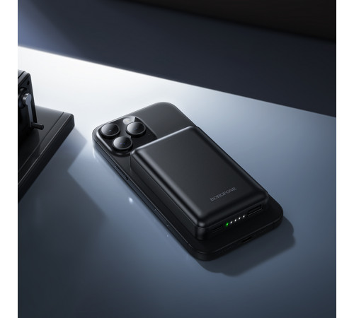 Зовнішній акумулятор BOROFONE BJ82 Dawn magnetic power bank(5000mAh) Black (6941991124792)