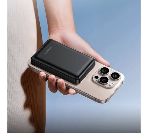 Зовнішній акумулятор BOROFONE BJ82 Dawn magnetic power bank(5000mAh) Black (6941991124792)