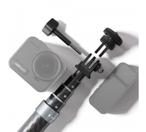 Монопод ACEFAST E38 1.2m carbon fiber telescopic selfie stick Gray-Black (6974316286028)