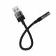 Аудіокабель ACEFAST J13 USB-A to 3.5mm female, nylon braid, 0.15m, Black (6974316285298)