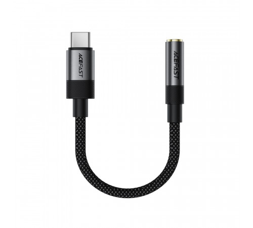 Аудіокабель ACEFAST J12 Type-C to 3.5mm female, nylon braid, 0,15m, Black (6974316285281)