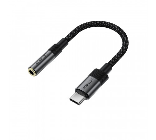 Аудіокабель ACEFAST J12 Type-C to 3.5mm female, nylon braid, 0,15m, Black (6974316285281)